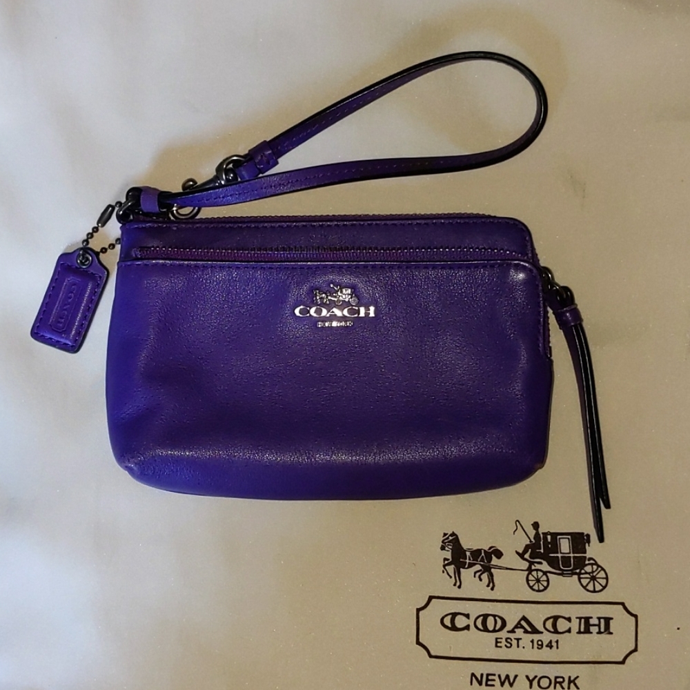 Purple Coach wristlet